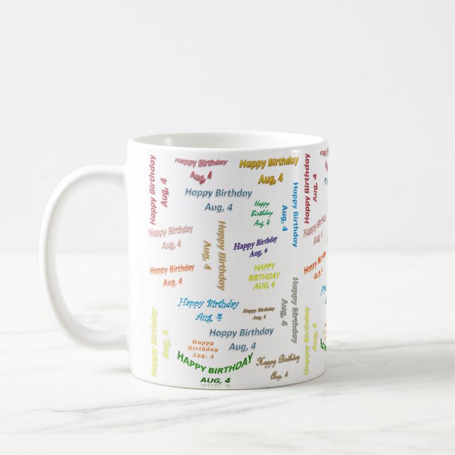 August, 4 Birthday Mug (Left)