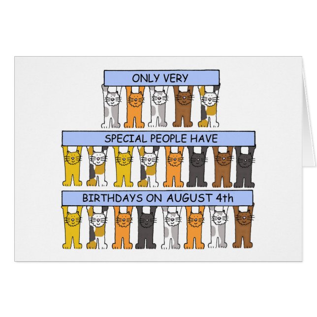 August 4th Birthday Cats (Front Horizontal)