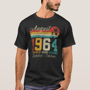 August 58 Year Old Vintage 1964 58th Birthday T-Shirt