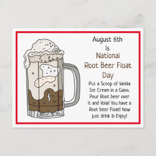 August 6th is Root Beer Float Day   Recipe Card