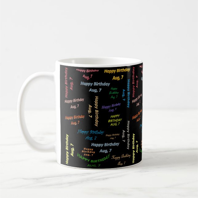 August, 7 Birthday Mug (Left)