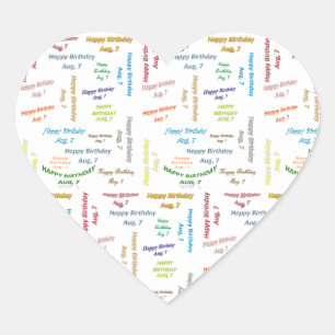 August, 7 Birthday Sticker