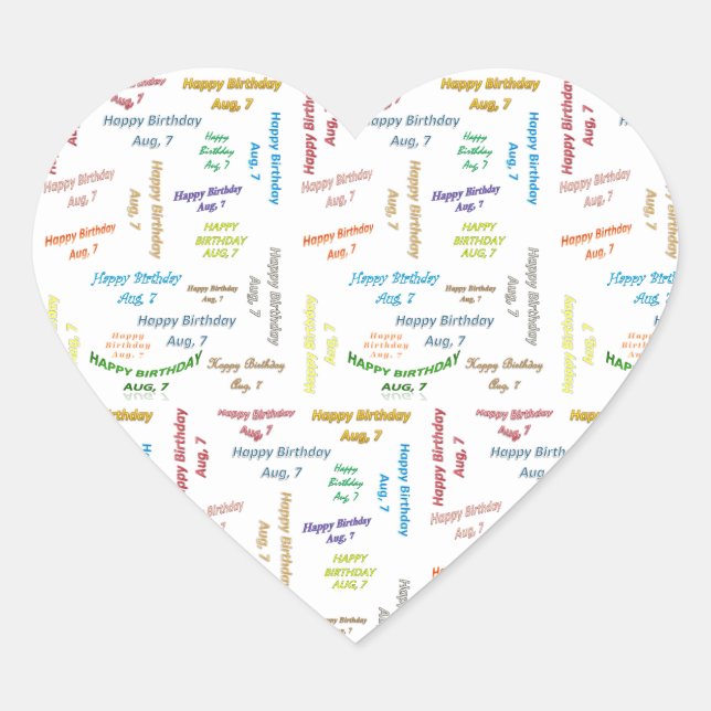 August, 7 Birthday Sticker (Front)