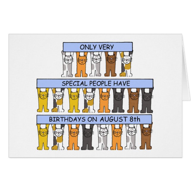 August 8th Birthday Cats (Front Horizontal)
