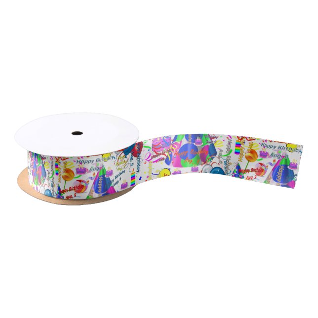 August, 9 Birthday Ribbon Satin Ribbon (Spool)