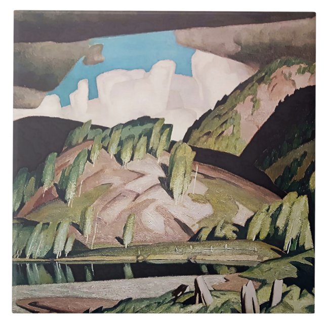 August Algonquin Park Painting by A J Casson Tile (Front)