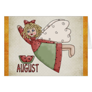 August Angel Blank Greeting Card