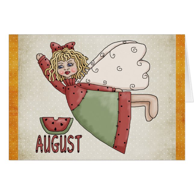 August Angel Blank Greeting Card (Front Horizontal)