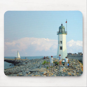 August at Scituate Light Mouse Mat