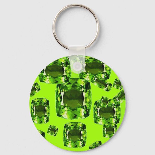 August Babies Birthstone Gems Art Key Ring (Front)