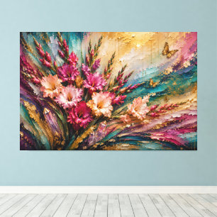 August Birth Flower Gladiolus Energy Abstracts Canvas Print