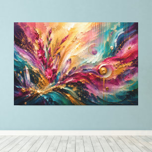 August Birth Flower Gladiolus Energy Abstracts Canvas Print