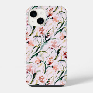 August Birth Flower Gladiolus Watercolor Pattern iPhone 14 Case