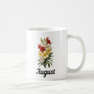 August Birth Flower Mug, Birthday Flower Mug
