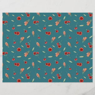 August Birth Flowers Poppy Gladiolus Paper Sheet