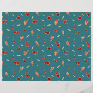 August Birth Flowers Poppy Gladiolus Paper Sheet