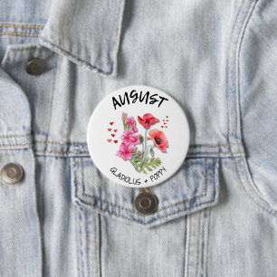 AUGUST Birth Month Flower 7.5 Cm Round Badge