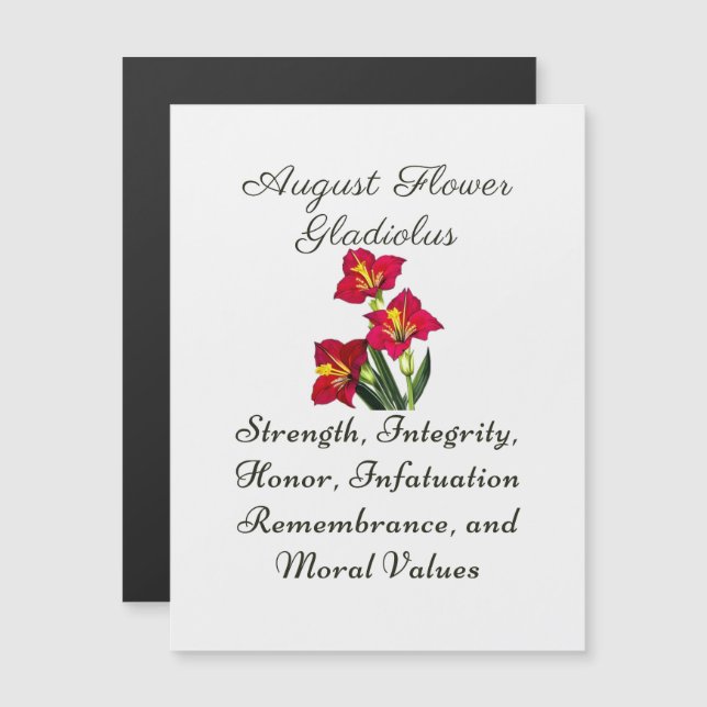 August Birth Month Flower Gladiolus Birth Gift (Front/Back)
