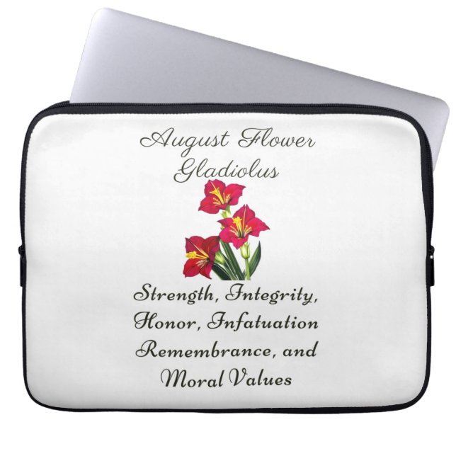 August Birth Month Flower Gladiolus Birth Gift Laptop Sleeve (Front)