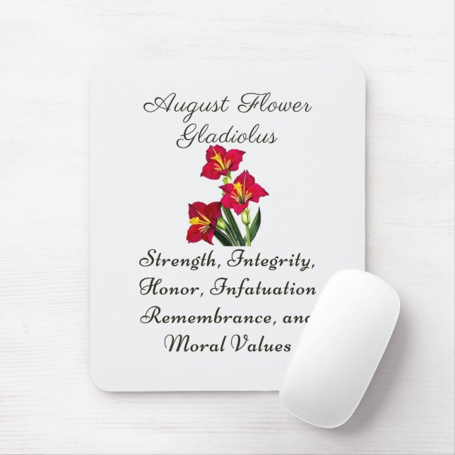 August Birth Month Flower Gladiolus Birth Gift Mouse Mat (With Mouse)