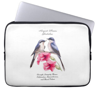 August Birth Month Flower Gladiolus with Birds Laptop Sleeve