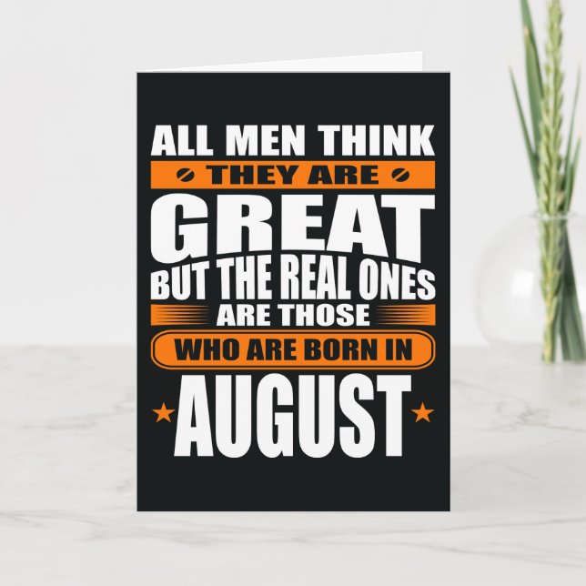 August Birthday (Add Your Text) Card (Front)