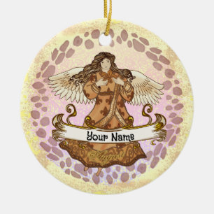 August Birthday Angel Ceramic Tree Decoration