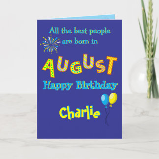August Birthday Folded Greeting Card