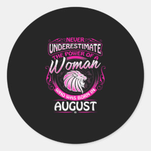 August Birthday Gift Woman Leo Zodiac Astrology Classic Round Sticker