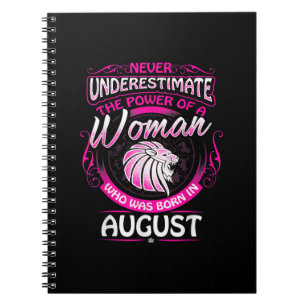 August Birthday Gift Woman Leo Zodiac Astrology Notebook