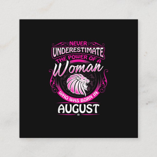 August Birthday Gift Woman Leo Zodiac Astrology Square Business Card (Front)