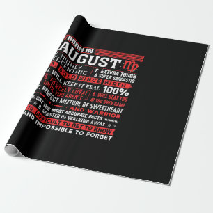 August Birthday Gifts - Born In August Virgo Wrapping Paper