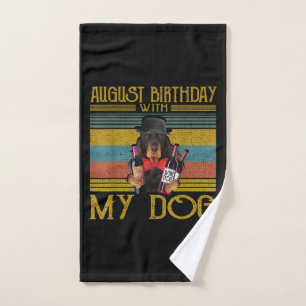 August Birthday With My Gordon Setter Dog 2020 Hand Towel