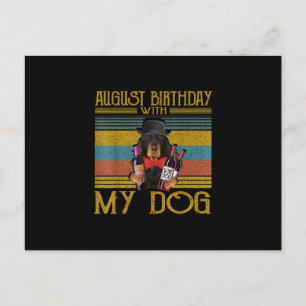 August Birthday With My Gordon Setter Dog 2020 Invitation Postcard