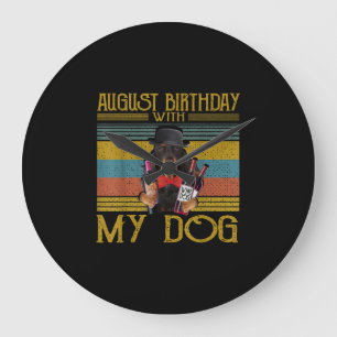 August Birthday With My Gordon Setter Dog 2020 Large Clock