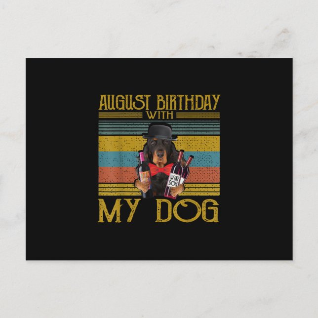 August Birthday With My Gordon Setter Dog 2020 Postcard (Front)