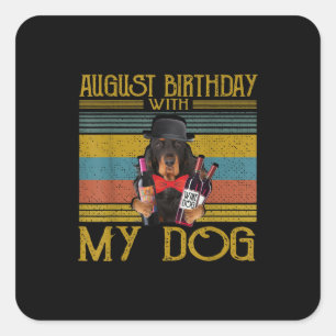 August Birthday With My Gordon Setter Dog 2020 Square Sticker