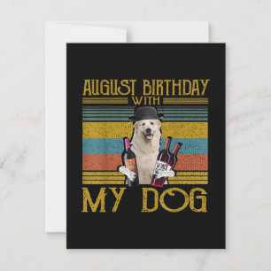 August Birthday With My Great Pyrenees Dog 2020 Invitation