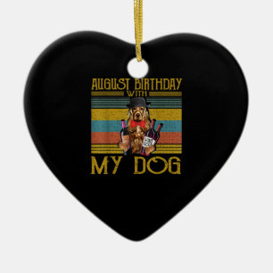 August Birthday With My Irish Setter Dog 2020 Ceramic Tree Decoration