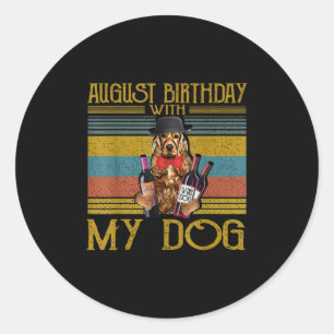 August Birthday With My Irish Setter Dog 2020 Classic Round Sticker
