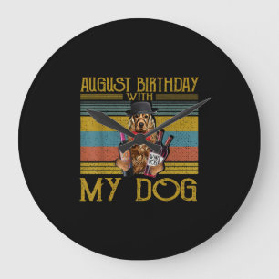 August Birthday With My Irish Setter Dog 2020 Large Clock