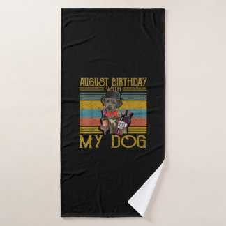 August Birthday With My Irish Wolfhound Dog 2020 Bath Towel
