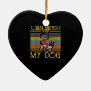 August Birthday With My Irish Wolfhound Dog 2020 Ceramic Tree Decoration