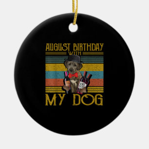 August Birthday With My Irish Wolfhound Dog 2020 Ceramic Tree Decoration