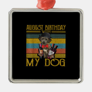 August Birthday With My Irish Wolfhound Dog 2020 Metal Tree Decoration