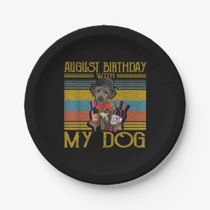 August Birthday With My Irish Wolfhound Dog 2020 Paper Plate