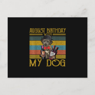 August Birthday With My Irish Wolfhound Dog 2020 Postcard