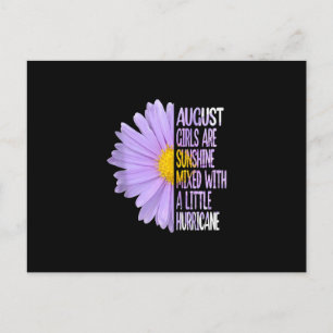 August Birthday Womens Gift Funny Daisy Aster Gift Postcard