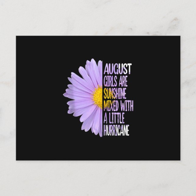 August Birthday Womens Gift Funny Daisy Aster Gift Postcard (Front)