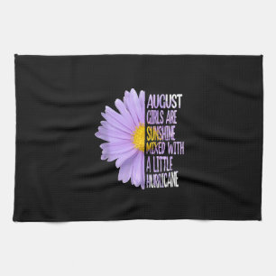 August Birthday Womens Gift Funny Daisy Aster Gift Tea Towel